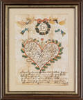 Ink and watercolor fraktur dated