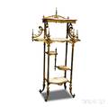 Rococostyle Cast Brass and Onyx Etagere