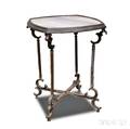 Victorian Cast Metal Inset Marbletop Table