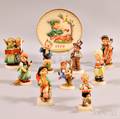 Nine Hummel Figures and a 1979 Plate