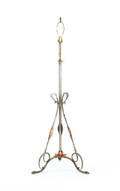 Art Nouveau copper and brass standing floor lamp Provenance Property of a Michigan collection