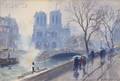 John Whorf American 19031959 Par temps gris Notre Dame de Paris