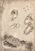Marc Chagall RussianFrench 18871985 Der Esel ber dem Dorf