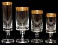 MURANO GLASS GOLDBAND STEMWARE 58 PIECES