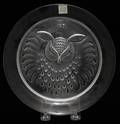 LALIQUE HIBOU CLEAR  FROSTED GLASS ANNUAL PLATE