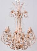 TWELVELIGHT PATINATED METAL AND CRYSTAL CHANDELIER