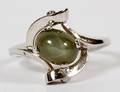 14KT WHITE GOLD  CATS EYE RING