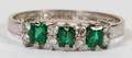 18KT WHITE GOLD 50CT EMERALD  DIAMOND RING