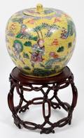CHINESE YELLOW PORCELAIN JAR