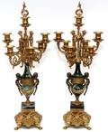 LOUIS XV STYLE GILT METAL  MARBLE CANDELABRA