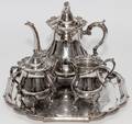 WALLACE ROYAL ROSE SILVERPLATE TEA SET