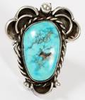 AMERICAN SOUTHWEST INDIAN SILVER  TURQUOISE RING