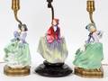 ROYAL DOULTON PORCELAIN FIGURAL LAMPS 3 PIECES