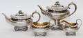 WILLIAM IV STERLING TEA  COFFEE SET BY CHARLES FOX