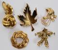 GOLD TONE COSTUME PINS FIVE