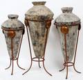ASIA MINOR VASES W METAL STANDS