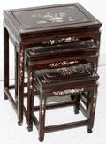 CHINESE ROSEWOOD AND MOTHEROFPEARL NEST OF TABLES