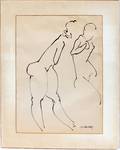 JOSEPH DELANEY BLACK MARKER TWO NUDE FEMALES