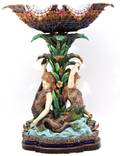 CONTINENTAL MAJOLICA FIGURAL PLANT STAND C 1880