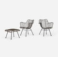 Russell Woodard   Sculptura lounge chairs pair with ottoman