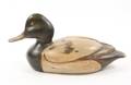 Tom Taber Stained Wood Decoy Duck w Yellow Eyes