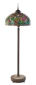 An American Leaded Glass Floor Lamp