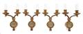 A Set of Four Neoclassical Jade Mounted Bronze TwoLight Sconces