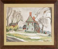 Four landscape paintings of houses