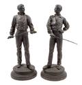 A Pair of French Cast Metal Figures of Fencers