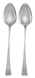 A Pair of George III Silver Stuffing Spoons