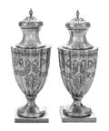 A Pair of George III Silver Casters