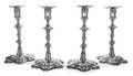 A Set of Four George II Silver Candlesticks