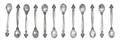 A Set of Twelve Danish Silver Salt Spoons