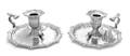 A Pair of English SilverPlate Chambersticks