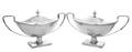 A Pair of American Silver Covered Sauce Tureens