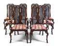 A Set of Eight Queen Anne Style Dining Chairs