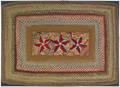 Vibrant framed braided rug early 20th c