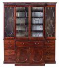 A George III Mahogany Breakfront Secretary Bookcase
