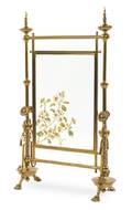 An Aesthetic Movement Gilt Metal and Beveled Glass Fire Screen