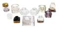 An Assembled Group of Eleven Glass Inkwells and Ink Bottles