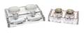 Two Glass Double Inkwells