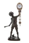 A German Metal Figural Clock