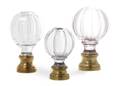 Three American Glass and Brass Finials