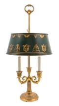 An Empire Style Gilt Bronze ThreeLight Bouillotte Lamp