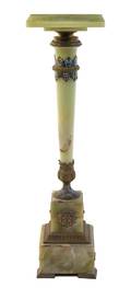 A French Onyx Gilt Bronze and Champleve Pedestal