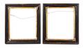 A Pair of Continental Black Painted and Parcel Gilt Frames