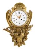 A Louis XV Style Gilt Bronze Cartel Clock