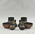 Eight Wedgwood Black Basalt Items