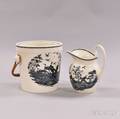 Wedgwood Queens Ware Transferdecorated Pitcher and Slop Pail