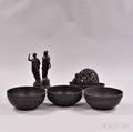 Seven Wedgwood Black Basalt Items